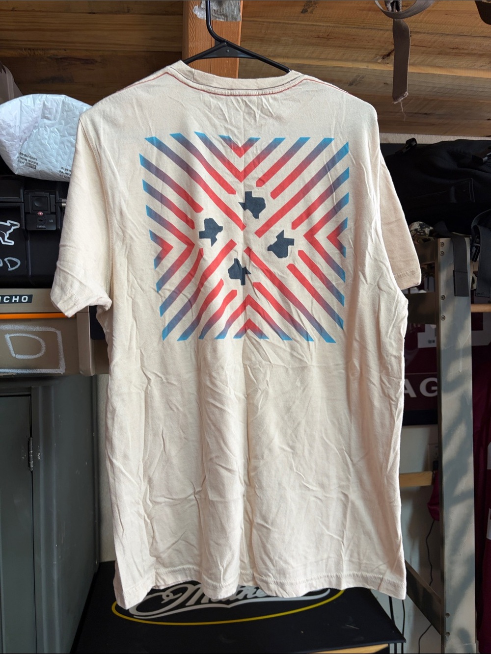 Howler Brothers Cream Short-Sleeve Tee with Multi-Stripe Chest Logo - Picture 2 of 2